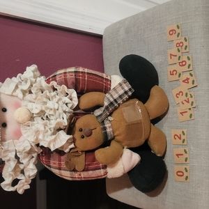 Vintage Christmas Count Down Santa with Reindeer